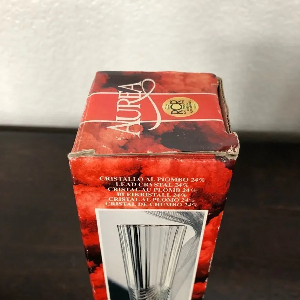 Vintage Aurea Crystal Glass Elegant Bud Vase
